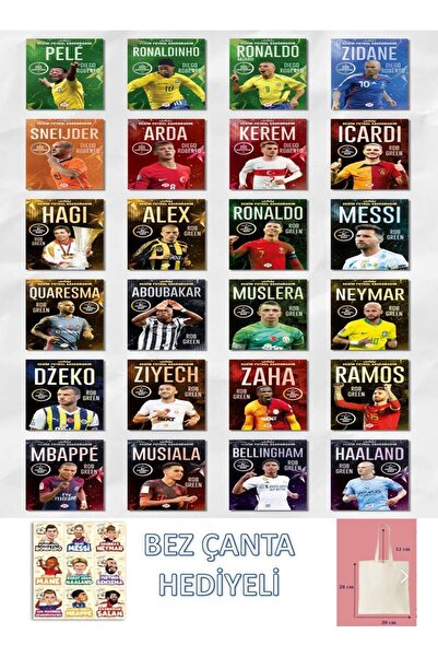 Dokuz Yayınları PELE - RONALDINHO - SNEIJDER - ZIDANE - QUARESMA - ICARDI 24 ADET KİTAP   Diego Roberto
