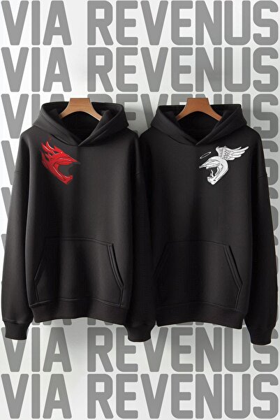 Vordevia Hanorac combinat oversize Lover - Imprimat cu cască de motociclist