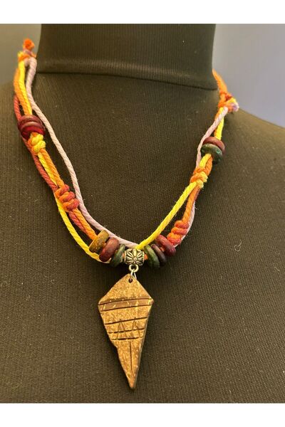 Gönülden Tasarım Unisex Drawstring Bone End Colored Necklace - Adjustable Size