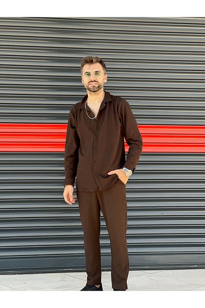 DWN WEAR Unisex Women'S-Men's Long Sleeve Shirt and Sweatpants Set - Premium Lycra Crepe Fabric
