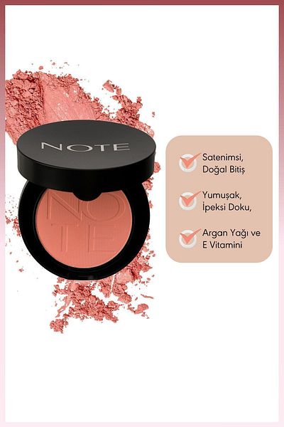 NOTE 01 Pinky Beach - Luminous Silk Compact Blusher Powder Blush