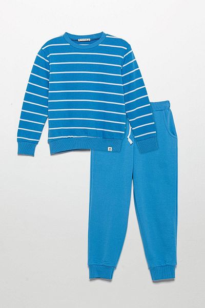 for you kids Set hanorac și jogger cu dungi albastre