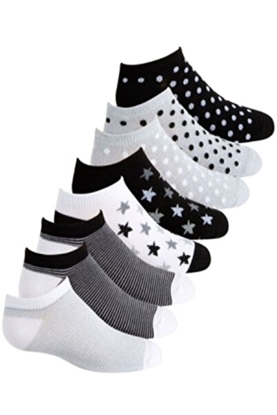 Black Arden Socks Rahat Adım Çorap Serisi Pamuklu Patik Çorap 8'li