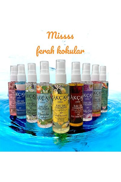 AKÇAY Akçay Kolonya70 ml sprey,Limon,Kiraz,Mandalina,Zeytin,Paris,Miski amber,İstanbul,gizli,yıldız