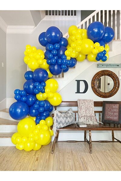 Lema Store Sarı Lacivert Balon Maç Doğum Günü Konsept 50 Adet