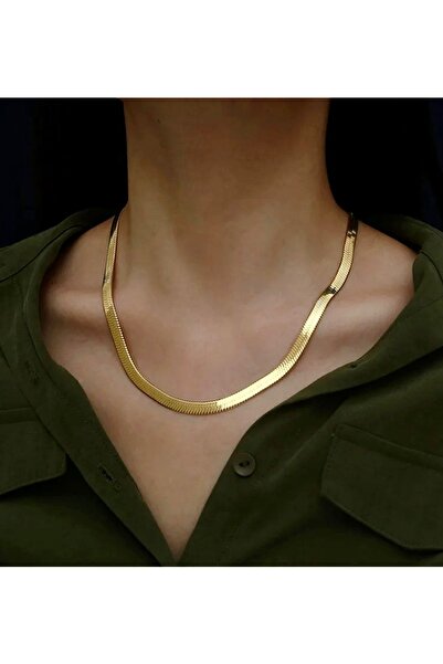 ATİLA Jewelry Hasır Örgü Zincir İtalyan Model Çelik Kararmaz Kolye