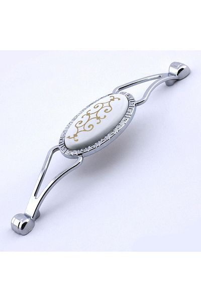 Badem10 Mobilier din metal cromat - Mâner pentru sertar și ușă dulap de bucătărie (128 MM-12,8 CM)