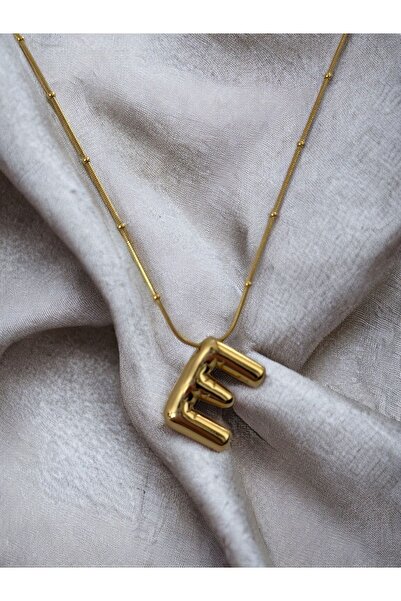 Brillowbutik Çelik Balon (E) Harfli Kolye Paslanmaz