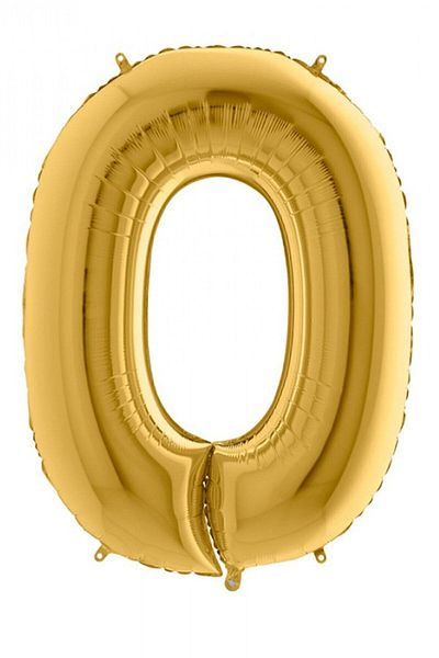 HKNYS 0 Year Old Number Foil Balloon 76 Cm 32 Inch - Gold Color Foil Balloon
