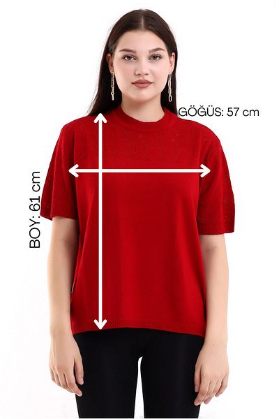 GND Motif Collar Women's Knitwear Sweater - Short Sleeve