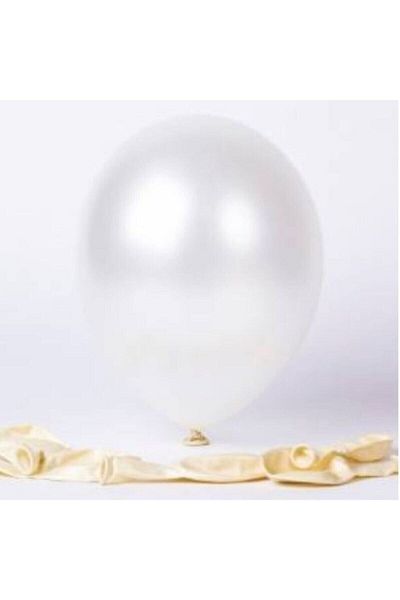 New Eco 50Pcs White 12 Inch Balloon Helium Gas Compatible Shiny Balloon Kontef
