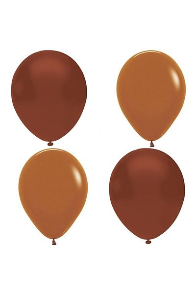 HKNYS Brown Caramel Mixed Pastel Latex Balloon - 5 Pieces