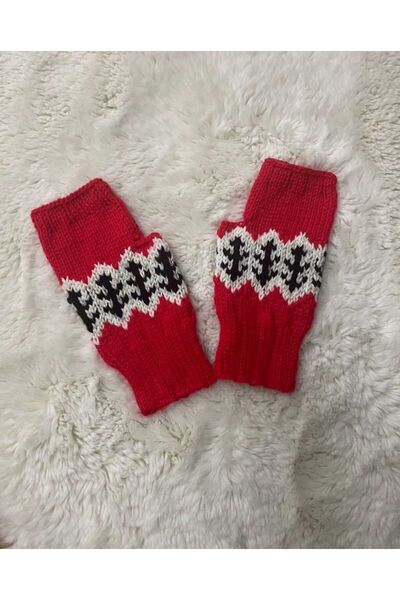 MESKSTORE Hand Knitted Beanie Gloves Set