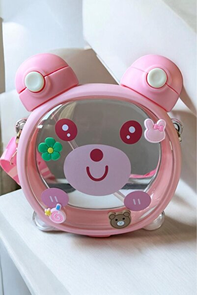 VLKHOME SEVİMLİ AYICIKLI SU MATARA 750 ML 3D STİCKER HEDİYELİ