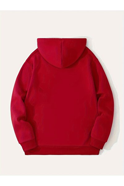 Jakinta Outdoors Erkek Kadın Unisex Oversize Rahat Kalıp Kapüşonlu Kışlık Sweatshirt Günlük ve Spor Stil