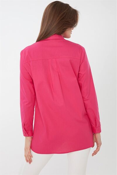 Desen Triko Γυναικείο μακρύ πουκάμισο Koton φούξια