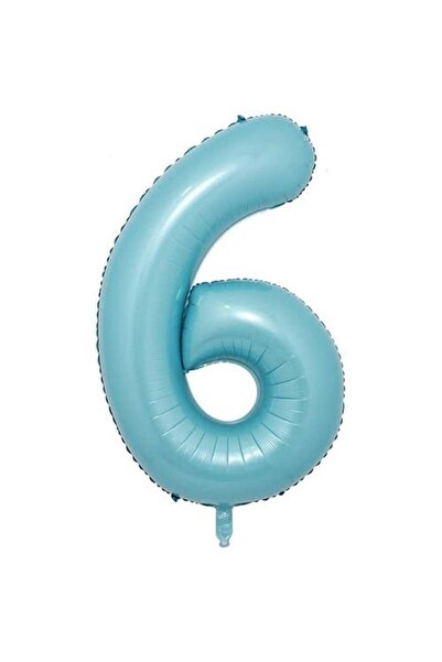 Generic Brand 6 أرقام بالون رقائق أزرق باستيل 76 سم