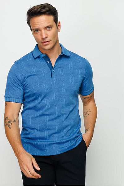Desen Triko Ανδρικό μπλουζάκι με κοντό μανίκι Polo Jacquard Saks