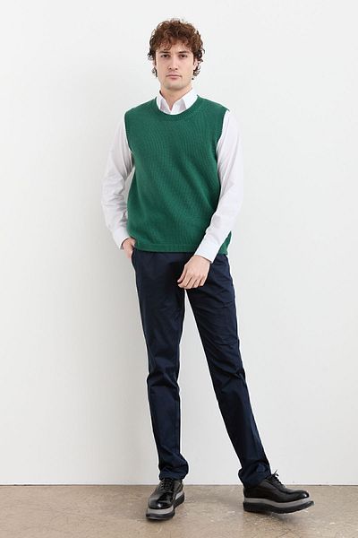 Desen Triko Men's Crew Neck Classic Wool Sweater
