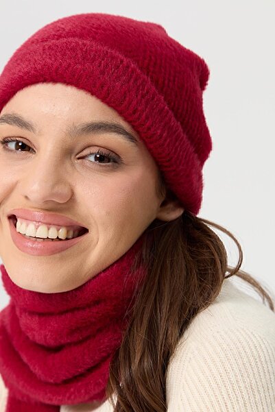 Desen Triko Women's Knitwear Aphrodite Beret Red