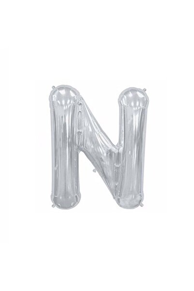 Partioutlet N Letter Foil Silver Balloon Small 35 Cm