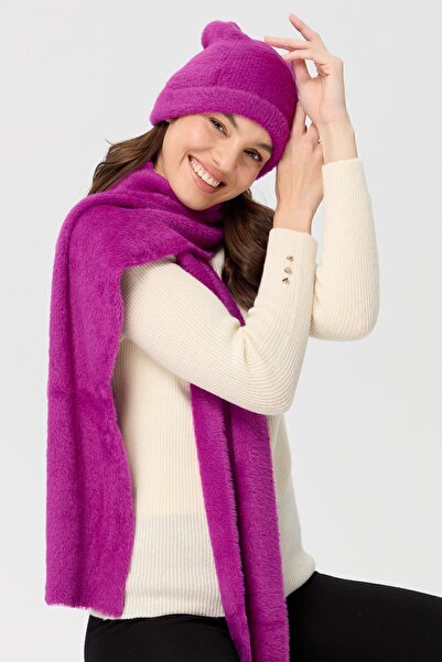 Desen Triko Women's Knitwear Aphrodite Beret Cyclamen