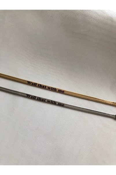 takıcım design Italia Steel Written Couple Bracelet (well that with me)