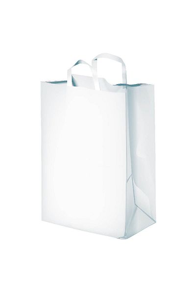 Jawad Wbh25 White Paper Bag With Flat Handle - 25X18X8cm - 10Pcs