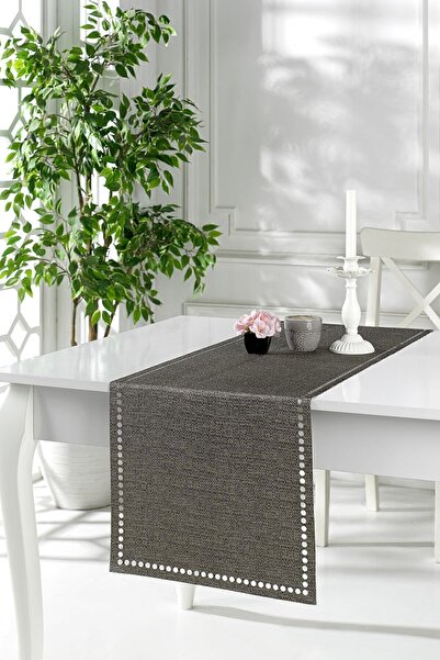 ÖZENEV Runner Amerikan Servis Masa Örtüsü 40x140 Cm Kahve Çift Taraflı