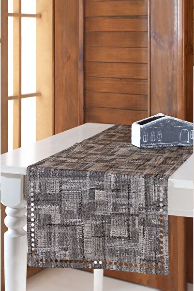 ÖZENEV Antrasit Runner Amerikan Servis Masa Örtüsü 40x140 Cm Veranda-04