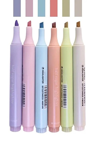 Modellino 6'lı Half Sugar Pastel Renkler Fosforlu Kalem