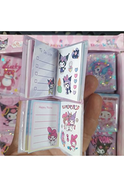LRS STORE MyClean Sanrio Kawaii 3 Adet Mini Sulu Sticker Defteri 300+ Stickerlı Kuromi Melodi Defter