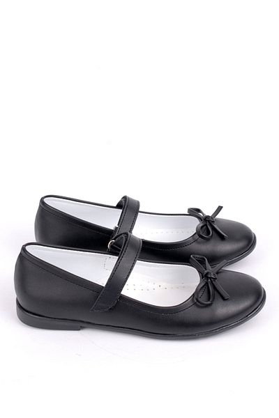 Rıdvan Çelik Bow Girls' Casual and Evening Dress Ballerina Shoes Black Skin
