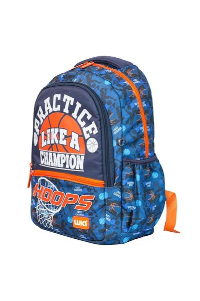Wia 3 Compartment Basketball School Backpack Navy Blue
