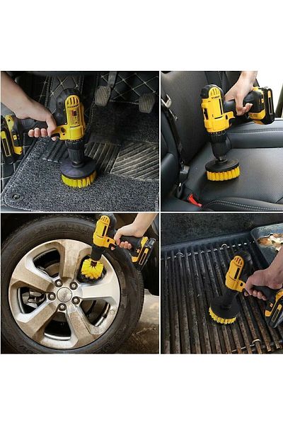 isgstore Main Shop 3-Piece Drill Bit Mounted Shower Cabin Bathroom Bathtub Auto Seat Washing Cleaning Brush M-1869