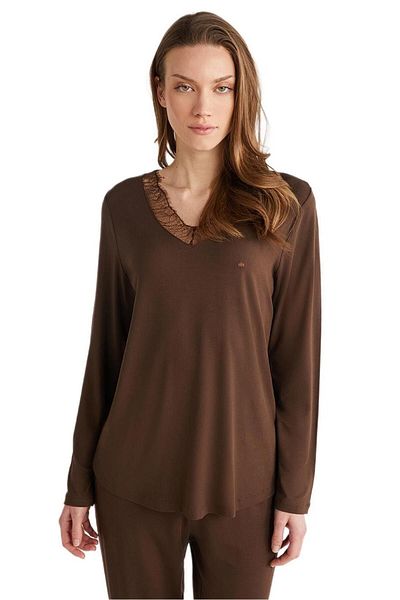 Penyemood Σετ Πιτζάμες Lux Mood Brown Combed Cotton - Γυναικεία 9533
