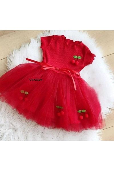 Veniem Rochie Cherry Tutu Red
