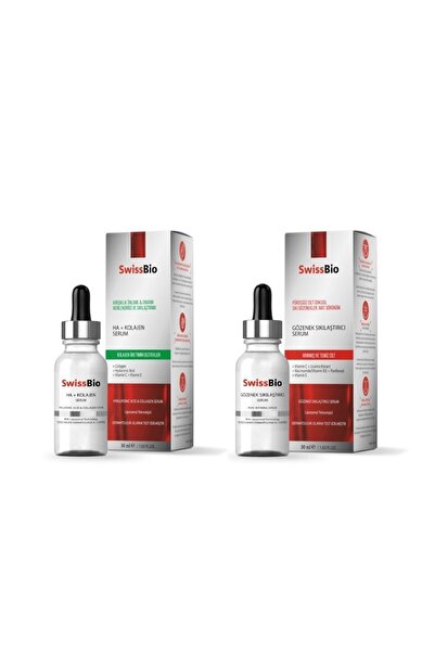 SwissBio Gözenek Sıkılaştırıcı Serum + Ha+kolajen Serum 2'li Set