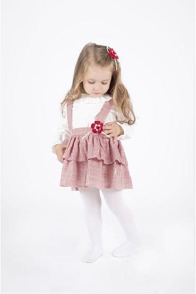 Nehirim Kids Girl's Long Sleeve Cotton Salopet and Holiday Dress (Support for Ages 2-3-4-5)