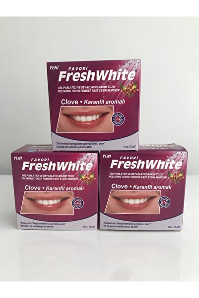 Fresh White Diş Parlatma Tozu 50 Gr. Karanfili 3'lü Paket