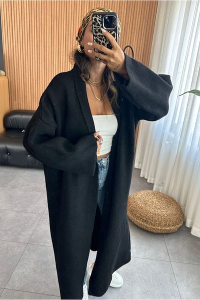 Bak'ap Thick Hijab Fleece Maxi Cardigan