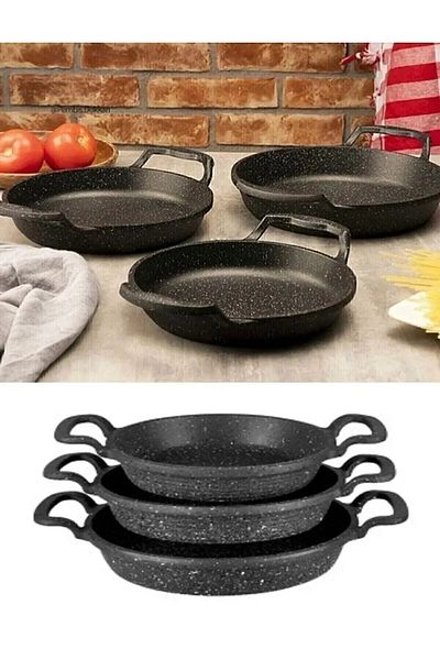 DAİLMOND Dailmond A++ Quality 3-Piece Granite Luxury Pan Set