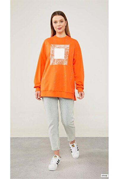 Levidor Oranj Varak Baskılı Sweatshirt