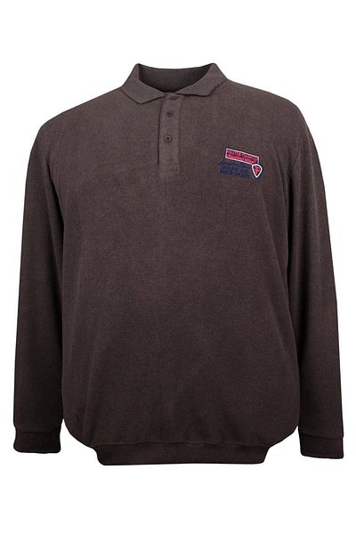 marufshop Ανδρικό γιακά Polo Plus Size Thessaloniki Sweat - Μεταξύ 122-158 κιλών, Φαρδιά Εφαρμογή, Καφέ Χρώμα