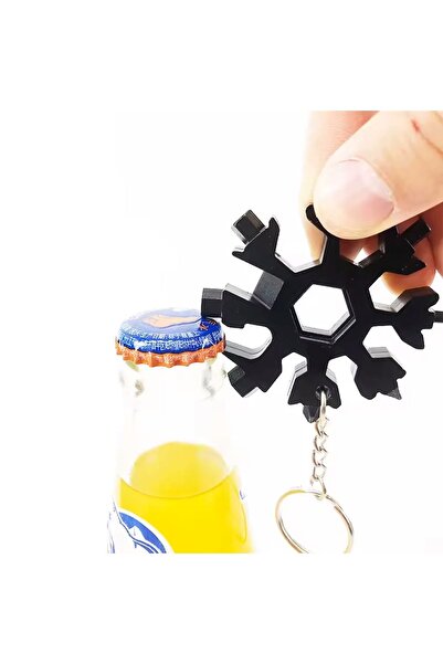 CARNIVAL LAND Çok Amaçlı Çelik Taşınabilir Kar Tanesi Tornavida Seti Anahtarlık 18 in 1 Mini Açacak 3 Adet