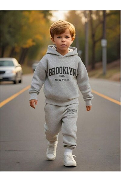 MOONBULL 1989 New York Printed Boy's Hooded Tracksuit Set