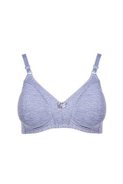 Doğan Women's Gray Combed Cotton Gathering Bra