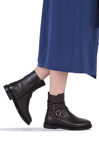 KUUM LONDON K151204 Termal Kürklü Kadın Klasik Düz Kışlık Bot