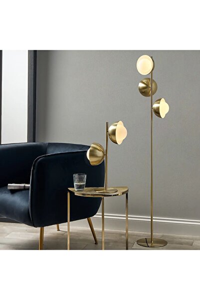 VİSENTE HOME 3 Başlıklı Metal Glop Camlı Lambader