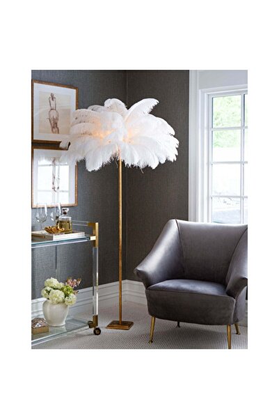 VİSENTE HOME Deve Kuşu Tüyü Lambader